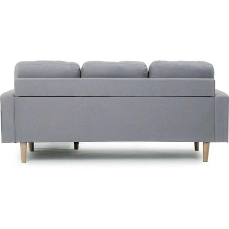 Canapé D'angle Réversible En Tissu Gabby - 3 Places - Gris Clair 6 Canapé D'angle Réversible En Tissu Gabby - 3 Places - Gris Clair – Image 4