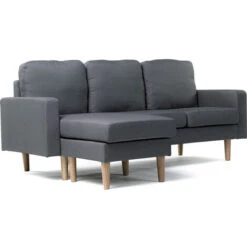 Canapé D'angle Réversible En Tissu Gabby - 3 Places - Gris