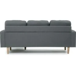 Canapé D'angle Réversible En Tissu Gabby - 3 Places - Gris -VIDAXL || Songmics Soldes 16498024 4