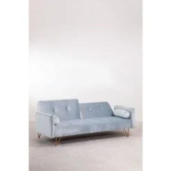 Canapé Inclinable 3 Places En Velours Jehrd SKLUM Bleu Niagara -VIDAXL || Songmics Soldes 16781757 5
