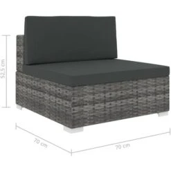 Siège Central Sectionnel 1 Pc Et Coussins Résine Tressée Gris VidaXL 11 Siège Central Sectionnel 1 Pc Et Coussins Résine Tressée Gris VidaXL -VIDAXL || Songmics Soldes 16808138 5