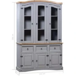 Buffet Et Vaisselier Pin Mexicain Gamme Corona Gris VidaXL -VIDAXL || Songmics Soldes 16978475 3