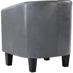 Fauteuil Avec Repose-pied Gris Similicuir VidaXL -VIDAXL || Songmics Soldes 17050613 5