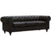 Canapé Fixe Chesterfield Aliza - 204 X 80 X 58 Cm - 3 Places - Marron -VIDAXL || Songmics Soldes 1732177 1