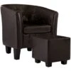 Fauteuil Avec Repose-pied Marron Similicuir VidaXL -VIDAXL || Songmics Soldes 17375362 1