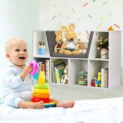 COSTWAY Bibliothèque Pour Enfants, 2 En 1 Design Avec 6 Casiers Et Siège 102,5x 30 X63,5CM -VIDAXL || Songmics Soldes 17914472 4