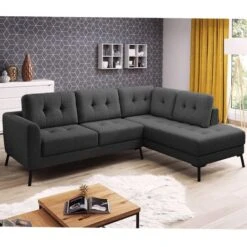 Canapé Charm Angle Droit Gris Foncé