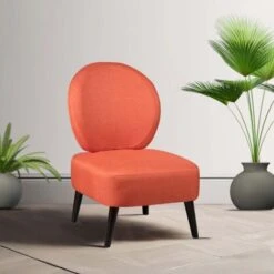 SKALAN - Fauteuil Crapaud Tissu Coloris Corail -VIDAXL || Songmics Soldes 18200219 2