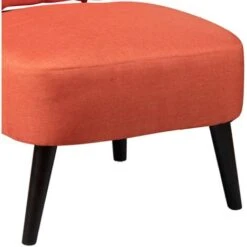 SKALAN - Fauteuil Crapaud Tissu Coloris Corail -VIDAXL || Songmics Soldes 18200219 4