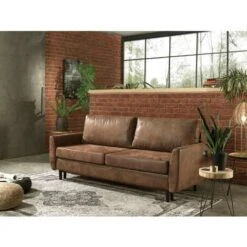 Dan - Canapé Droit 3 Places Convertible - Style Industriel - Avec Coffre De Rangement -VIDAXL || Songmics Soldes 18254567 2