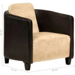 Fauteuil Brun Roux Et Noir Cuir Véritable VidaXL 9 Fauteuil Brun Roux Et Noir Cuir Véritable VidaXL -VIDAXL || Songmics Soldes 18379390 3
