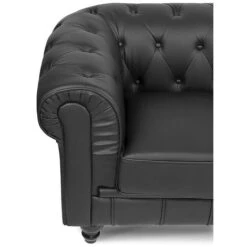 CHESTERFIELD - Canapé Chesterfield 3 Places Noir -VIDAXL || Songmics Soldes 18381906 3