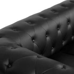 CHESTERFIELD - Canapé Chesterfield 3 Places Noir -VIDAXL || Songmics Soldes 18381906 4