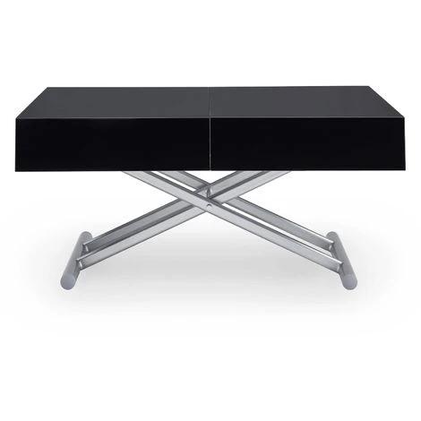 CIARA - Table Basse Laquée Noir Relevable Extensible 6 CIARA - Table Basse Laquée Noir Relevable Extensible – Image 4