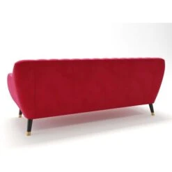 LOUISE - Canapé 3 Places Velours Rouge 11 LOUISE - Canapé 3 Places Velours Rouge -VIDAXL || Songmics Soldes 18528809 5