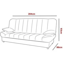 MADDY - Banquette Clic Clac Convertible En Tissu Gris -VIDAXL || Songmics Soldes 18528817 4