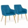 Lot De 2 Fauteuils DANIA Bleu Canard -VIDAXL || Songmics Soldes 18734646 1