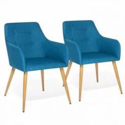 Lot De 2 Fauteuils DANIA Bleu Canard
