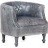 Fauteuil Tube Gris 62x58x65 Cm Cuir Véritable VidaXL 1 Fauteuil Tube Gris 62x58x65 Cm Cuir Véritable VidaXL -VIDAXL || Songmics Soldes 18763132 1