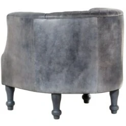 Fauteuil Tube Gris 62x58x65 Cm Cuir Véritable VidaXL -VIDAXL || Songmics Soldes 18763132 4
