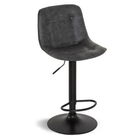 Lot De 4 Tabourets De Bar DENVER Gris Vintage 7 Lot De 4 Tabourets De Bar DENVER Gris Vintage – Image 5