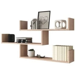 Selsey KASSI - Étagère Murale 3 Niveaux (chêne Sonoma) -VIDAXL || Songmics Soldes 18809259 3