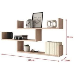 Selsey KASSI - Étagère Murale 3 Niveaux (chêne Sonoma) -VIDAXL || Songmics Soldes 18809259 4