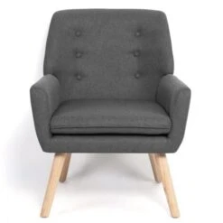 Fauteuil Scandinave NAT En Tissu Gris Anthracite -VIDAXL || Songmics Soldes 18823754 3