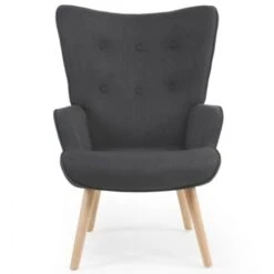 Fauteuil Scandinave IVAR Avec Repose Pieds Gris Anthracite -VIDAXL || Songmics Soldes 18850723 3