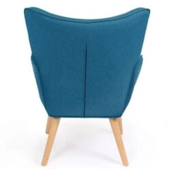 Fauteuil Scandinave IVAR Avec Repose Pieds Bleu Canard -VIDAXL || Songmics Soldes 18850727 4