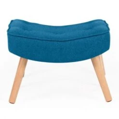 Fauteuil Scandinave IVAR Avec Repose Pieds Bleu Canard -VIDAXL || Songmics Soldes 18850727 5