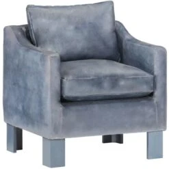 Fauteuil Gris Cuir Véritable VidaXL