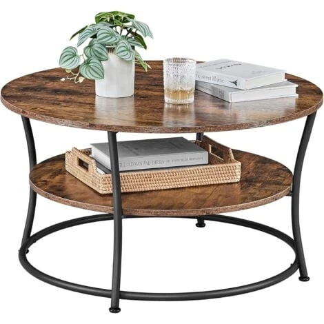 VASAGLE Table Basse, Table De Salon, Buffet Bas, 2 Niveaux, Avec Étagère De Rangement, Montage Facile, Structure En Métal, Style Industriel, Marron Rustique Par SONGMICS LCT80BX 3 VASAGLE Table Basse, Table De Salon, Buffet Bas, 2 Niveaux, Avec Étagère De Rangement, Montage Facile, Structure En Métal, Style Industriel, Marron Rustique Par SONGMICS LCT80BX