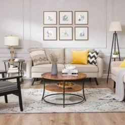 VASAGLE Table Basse, Table De Salon, Buffet Bas, 2 Niveaux, Avec Étagère De Rangement, Montage Facile, Structure En Métal, Style Industriel, Marron Rustique Par SONGMICS LCT80BX 8 VASAGLE Table Basse, Table De Salon, Buffet Bas, 2 Niveaux, Avec Étagère De Rangement, Montage Facile, Structure En Métal, Style Industriel, Marron Rustique Par SONGMICS LCT80BX -VIDAXL || Songmics Soldes 19699687 2