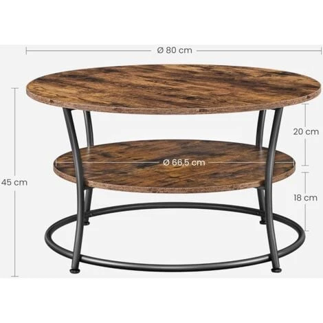 VASAGLE Table Basse, Table De Salon, Buffet Bas, 2 Niveaux, Avec Étagère De Rangement, Montage Facile, Structure En Métal, Style Industriel, Marron Rustique Par SONGMICS LCT80BX 7 VASAGLE Table Basse, Table De Salon, Buffet Bas, 2 Niveaux, Avec Étagère De Rangement, Montage Facile, Structure En Métal, Style Industriel, Marron Rustique Par SONGMICS LCT80BX – Image 5
