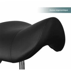 Tabouret Ergonomique, Selle De Cheval à Roulettes Réglable En Hauteur De 49.5 à 68 Cm Et Pivotable à 360° - Noir -VIDAXL || Songmics Soldes 19840420 5
