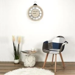 Fauteuil Patchwork Bleu Gris Home Deco Factory -VIDAXL || Songmics Soldes 20037389 3