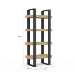 Etagère 4 Niveaux PHOENIX Bois Et Noir -VIDAXL || Songmics Soldes 20902018 4
