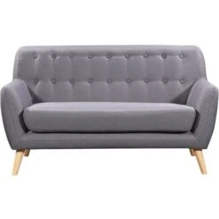 Canapé Fixe Tissu Cody - 145 X 77 X 84 Cm - 2 Places - Gris Clair -VIDAXL || Songmics Soldes 2346065 2