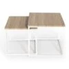 Lot De 2 Tables Basses Gigognes DETROIT 40/45 Design Industriel Bois Et Métal Blanc -VIDAXL || Songmics Soldes 23983905 1