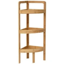 Etagère D'angle 3 Niveaux En Bambou - Naturel