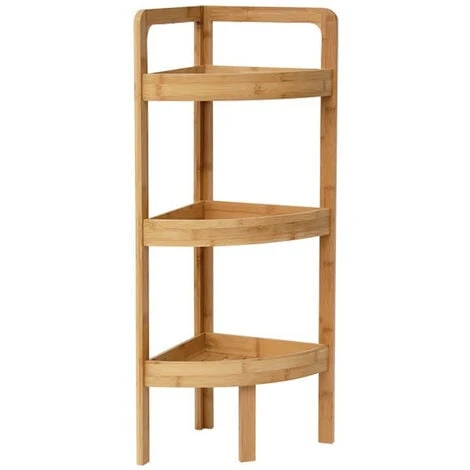 Etagère D'angle 3 Niveaux En Bambou - Naturel 3 Etagère D'angle 3 Niveaux En Bambou - Naturel