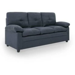 EMILE - Canapé 3 Places En Tissu Gris Foncé