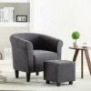 Hommoo Fauteuil Noir Tissu HDV13870 -VIDAXL || Songmics Soldes 25377238 1
