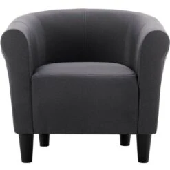 Hommoo Fauteuil Noir Tissu HDV13870 10 Hommoo Fauteuil Noir Tissu HDV13870 -VIDAXL || Songmics Soldes 25377238 4