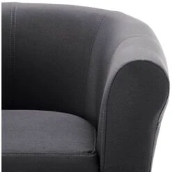 Hommoo Fauteuil Noir Tissu HDV13870 11 Hommoo Fauteuil Noir Tissu HDV13870 -VIDAXL || Songmics Soldes 25377238 5