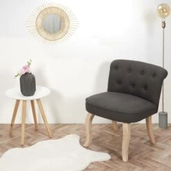 Fauteuil En Bois Et Tissu Eleonore -VIDAXL || Songmics Soldes 25572057 2