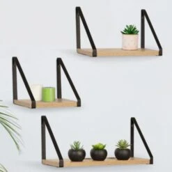 Lot De 3 étagères Murales DETROIT Design Industriel -VIDAXL || Songmics Soldes 25649269 2