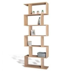 Etagère Bibliothèque SOFIA Forme S Bois Façon Hêtre 189 Cm