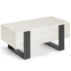 Table Basse Plateau Relevable PHOENIX Bois Gris -VIDAXL || Songmics Soldes 25896350 4